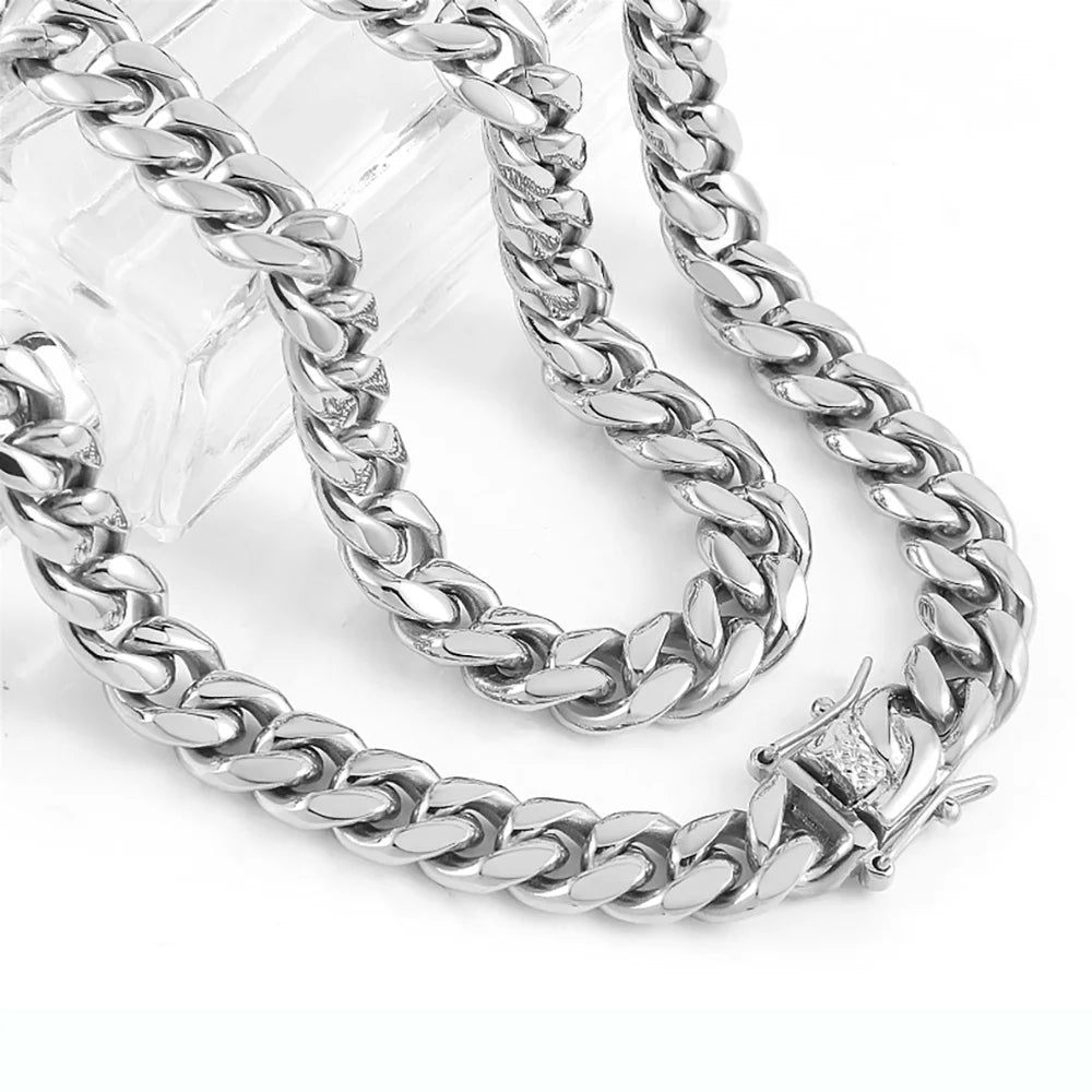 Cuban Link Chain Necklace Gold Stainless Steel Hip Hop Men Women - Bela Fils BoutiqueBela Fils Boutique